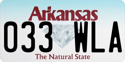 AR license plate 033WLA