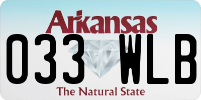 AR license plate 033WLB