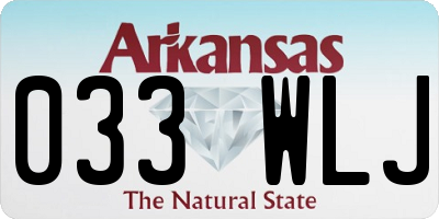 AR license plate 033WLJ
