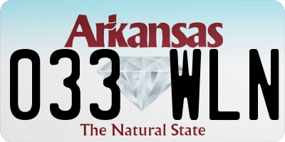 AR license plate 033WLN