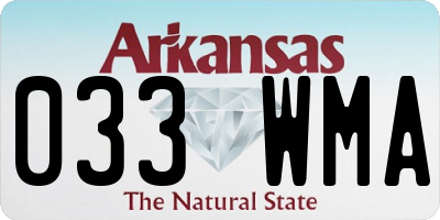 AR license plate 033WMA