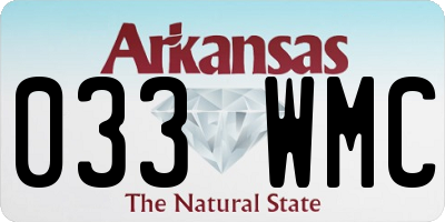 AR license plate 033WMC
