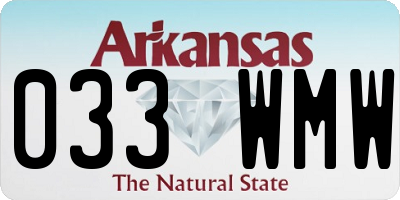 AR license plate 033WMW