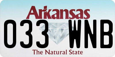 AR license plate 033WNB