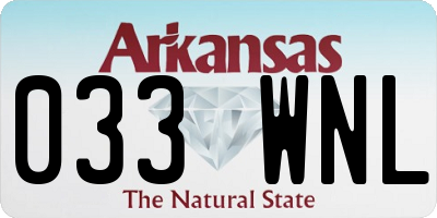 AR license plate 033WNL