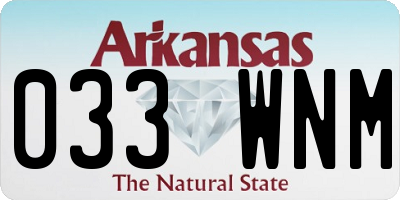 AR license plate 033WNM