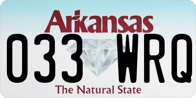 AR license plate 033WRQ