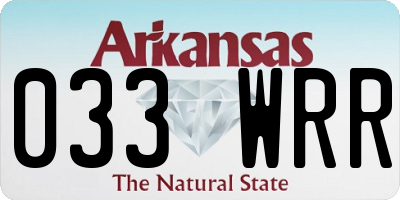 AR license plate 033WRR
