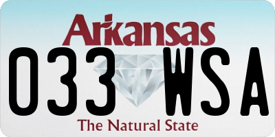 AR license plate 033WSA