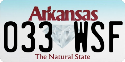 AR license plate 033WSF