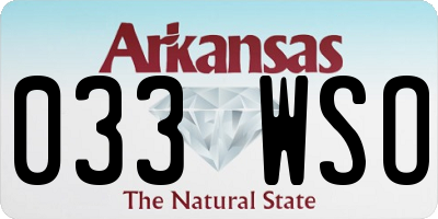 AR license plate 033WSO