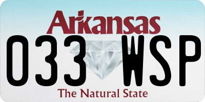 AR license plate 033WSP