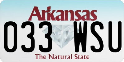 AR license plate 033WSU