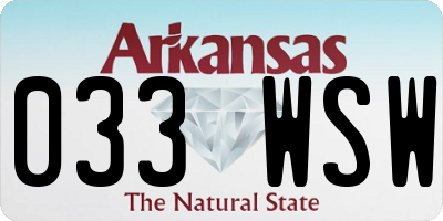 AR license plate 033WSW