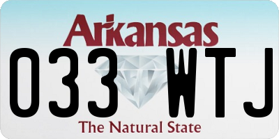 AR license plate 033WTJ