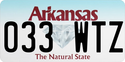 AR license plate 033WTZ