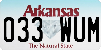 AR license plate 033WUM