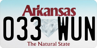 AR license plate 033WUN
