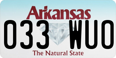 AR license plate 033WUO