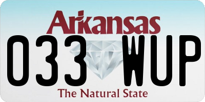 AR license plate 033WUP