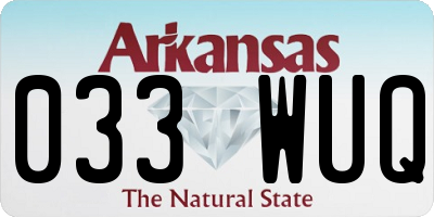 AR license plate 033WUQ