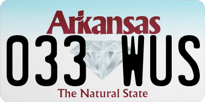 AR license plate 033WUS