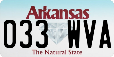 AR license plate 033WVA