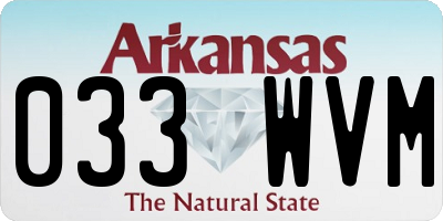 AR license plate 033WVM