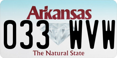 AR license plate 033WVW