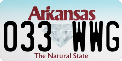 AR license plate 033WWG