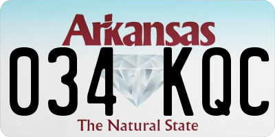 AR license plate 034KQC
