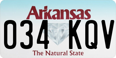 AR license plate 034KQV