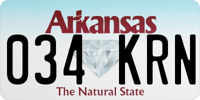 AR license plate 034KRN