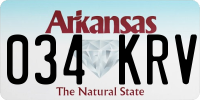 AR license plate 034KRV