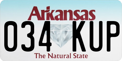AR license plate 034KUP