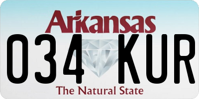 AR license plate 034KUR