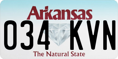 AR license plate 034KVN