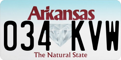 AR license plate 034KVW