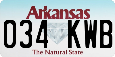 AR license plate 034KWB