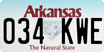 AR license plate 034KWE