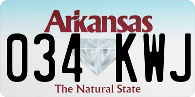 AR license plate 034KWJ