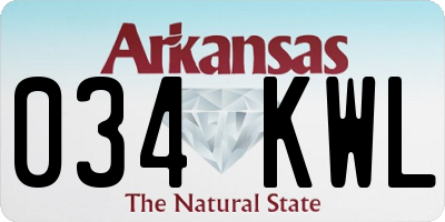 AR license plate 034KWL