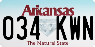 AR license plate 034KWN