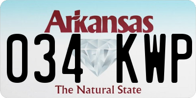 AR license plate 034KWP