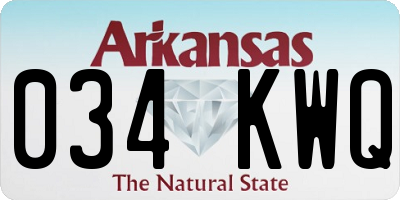 AR license plate 034KWQ