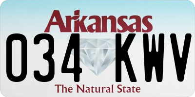 AR license plate 034KWV