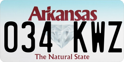 AR license plate 034KWZ