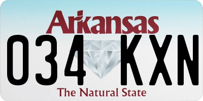 AR license plate 034KXN