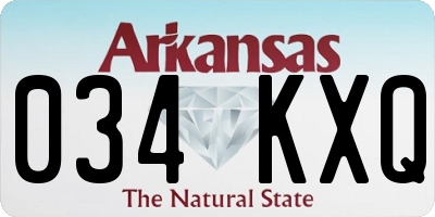 AR license plate 034KXQ