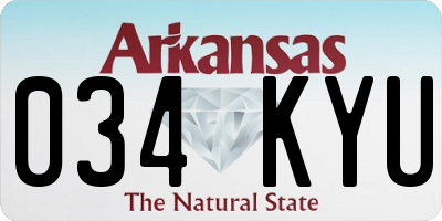 AR license plate 034KYU